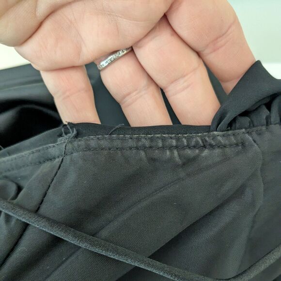 Cache Prom Dress Maxi Gown 12 Black Satin Glam Vintage 90s Y2K Cowl Fairy Goth - Picture 8 of 10